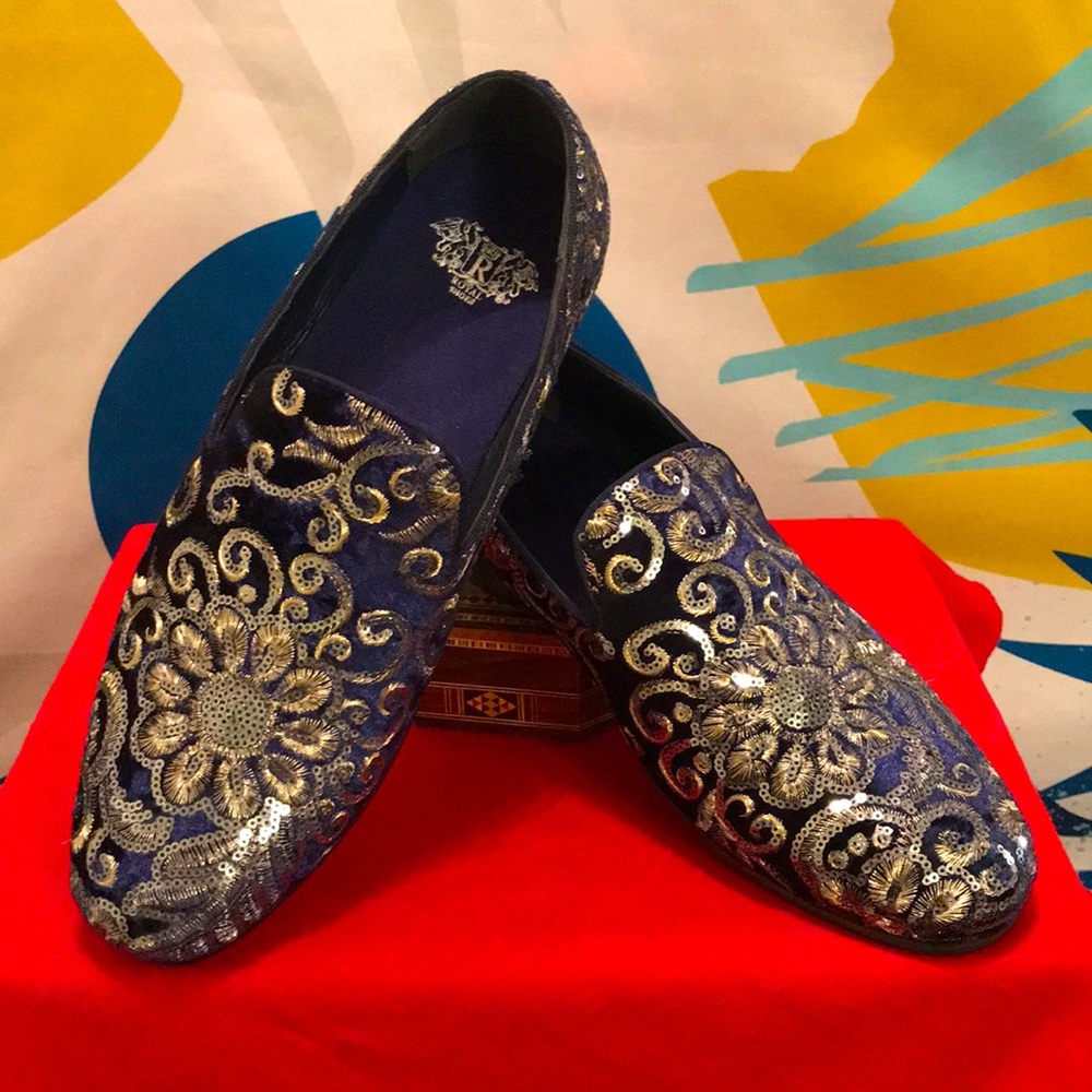 Royal Fashion Velvet trim Shoes